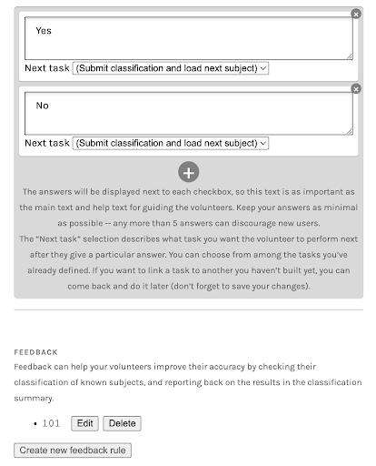 Figure 1. Example of a yes/no task with feedback section visible